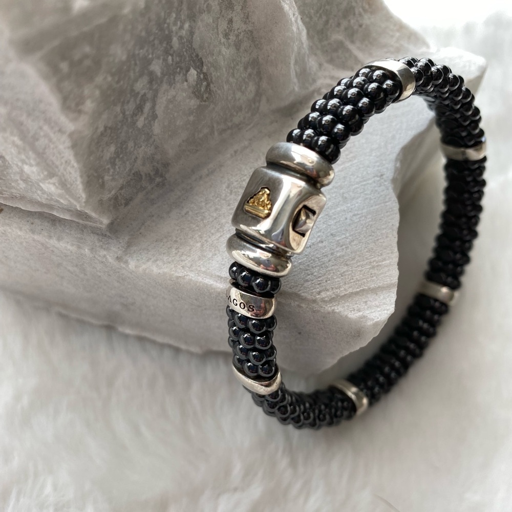Lagos Black Ceramic Caviar Bracelet